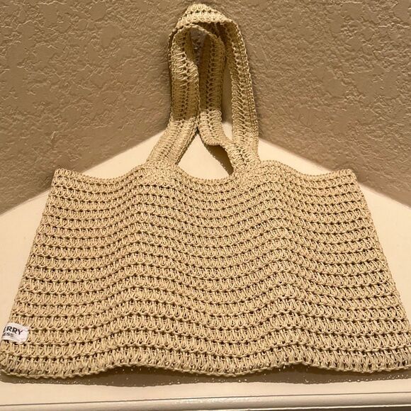 Burberry Goddess Beauty Raffia Tote Natural Beige Coastal Beach Travel Bag New - Picture 1 of 7